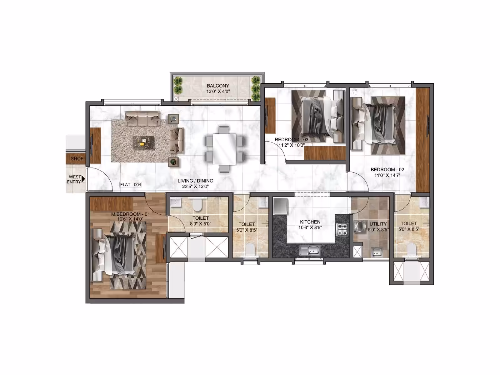 Mana Dale 3BHK 1590 Floor plan
